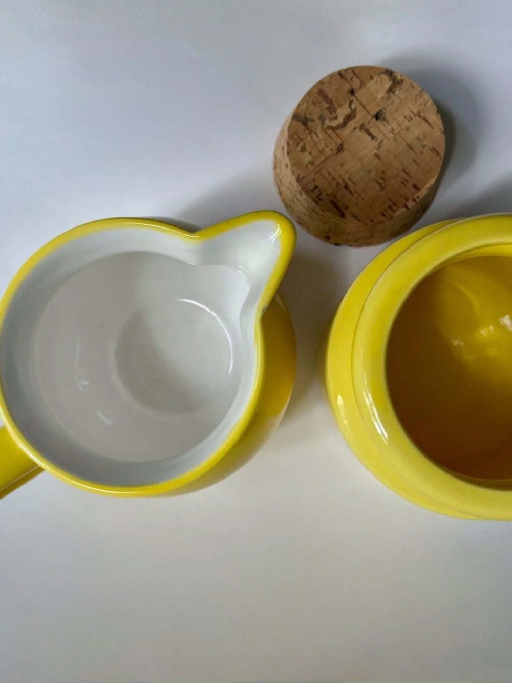 Savoir Vivre Yellow Ceramic Sugar & Creamer Set, 1980's